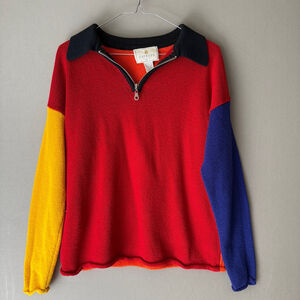 Express Tricot sz M red yellow blue‎ sweater